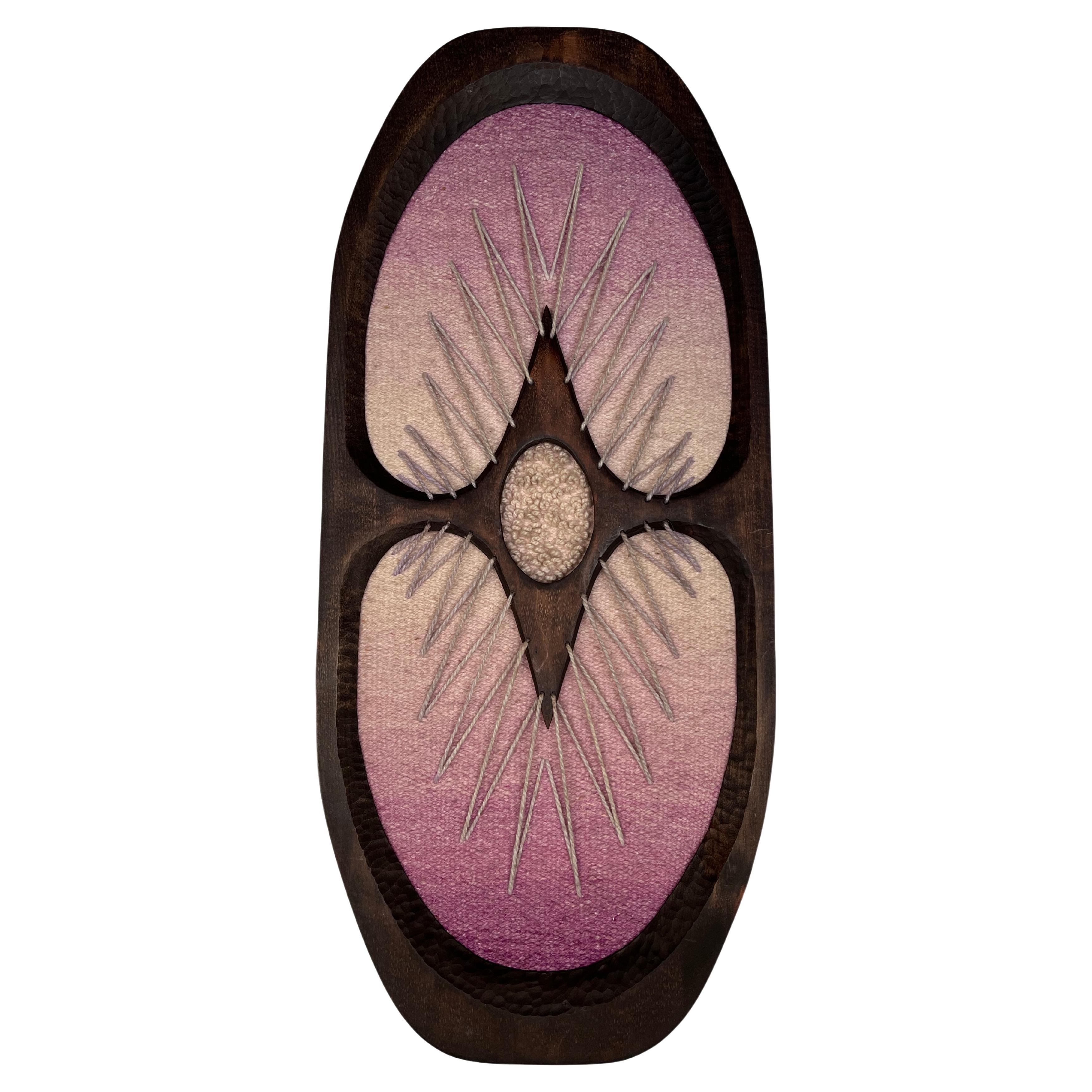 Tapiz orgánico de pared de madera y lana de Rozinkova, 1970/Checoslovaquia