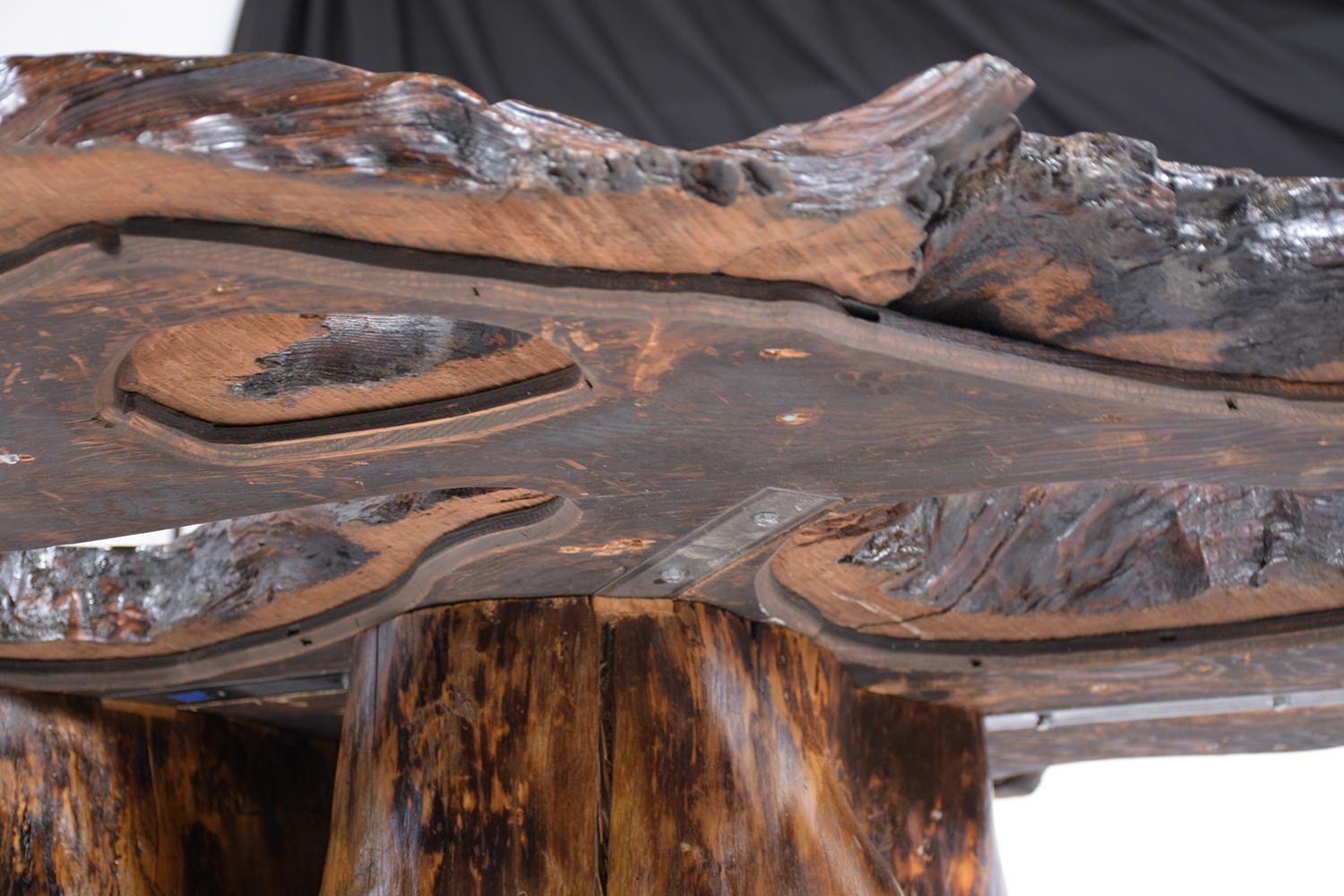 Organic Modern Sculptural Root Dining Table with Solid Walnut Slab Top 3