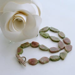 Organic Watermelon Tourmaline Slices Choker Necklace, Tanzy Necklace
