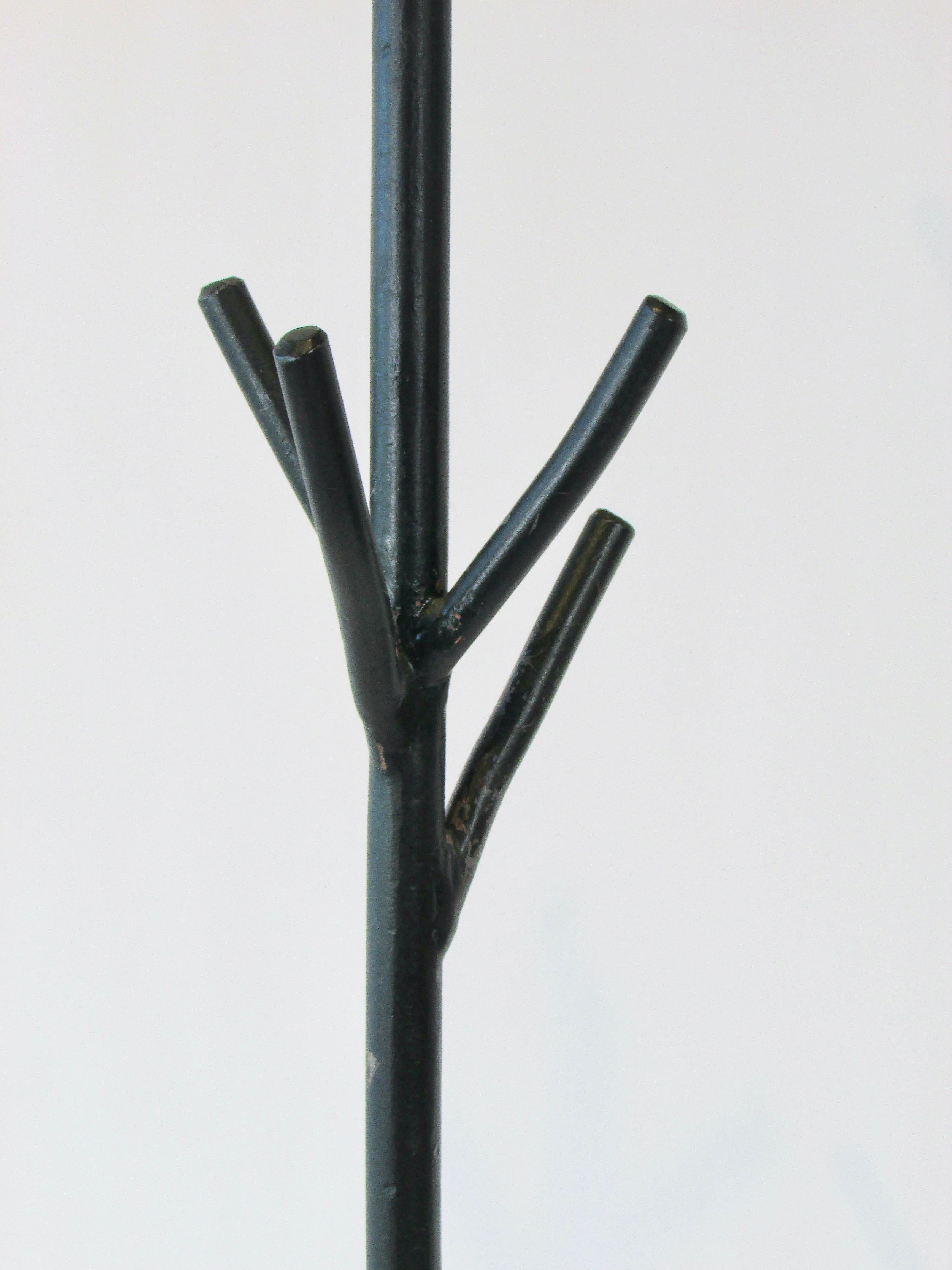 American Organic Welded Wrought Iron Tree Branch Sculptural Hat or Coat Rack For Sale