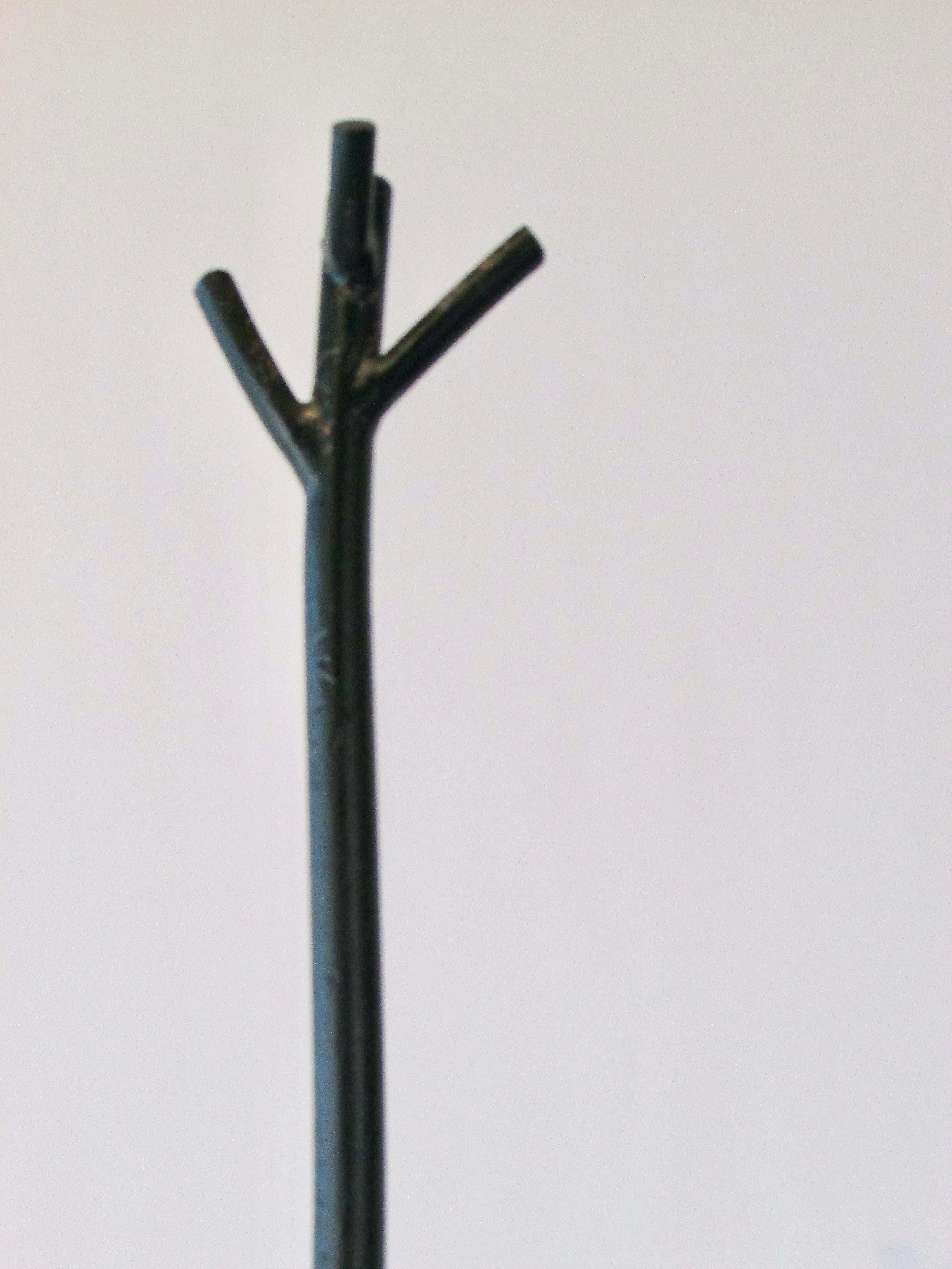 Organic Welded Wrought Iron Tree Branch Sculptural Hat or Coat Rack In Good Condition For Sale In Ferndale, MI
