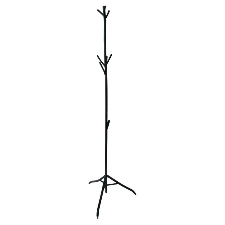 Organic Welded Wrought Iron Tree Branch Sculptural Hat or Coat Rack For