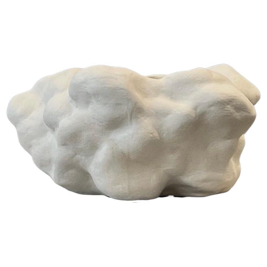 Brazilian Organic White Ceramic Cloud Vessel by Hanna Englund Ceramics For Sale