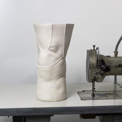 In-Stock, Sculptural Porcelain Kawa Vessel 06, White, 15" Tall, Organic, Tactile