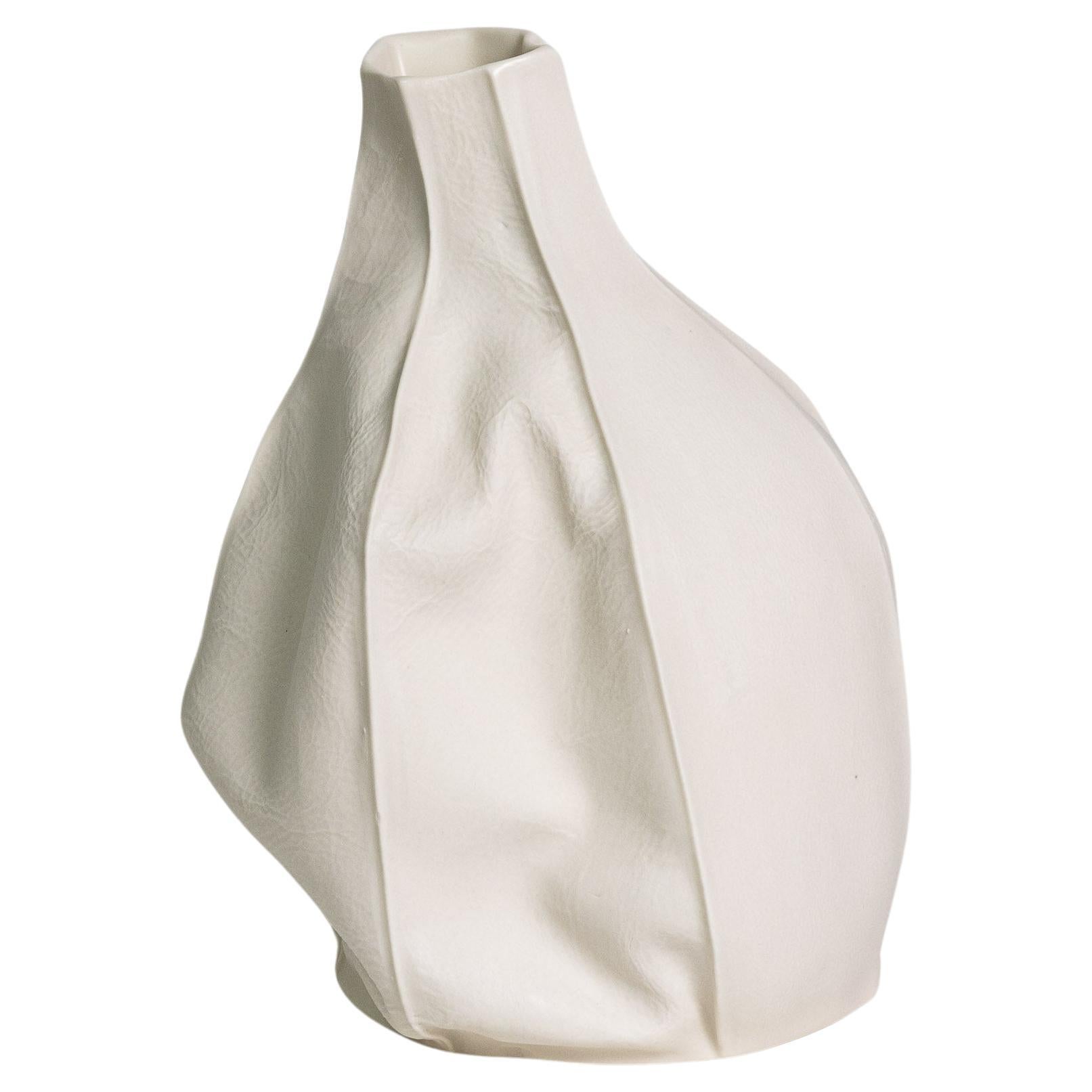 Organic White Ceramic Vase, Kawa Vase 10, Handmade Sculptural Porcelain object
