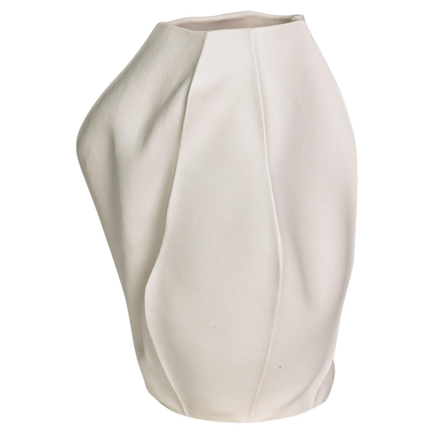 Organic White Ceramic Vase, Kawa Vase 21, Handmade Sculptural Porcelain object