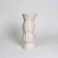 Organic White Ceramic Vase, Kawa Vase Zigzag, Sculptural Porcelain object