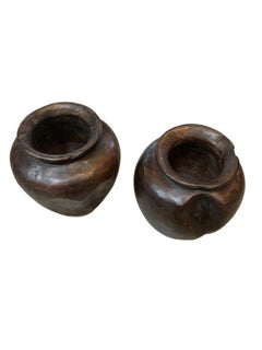 Organic Wood Vases Set of 2