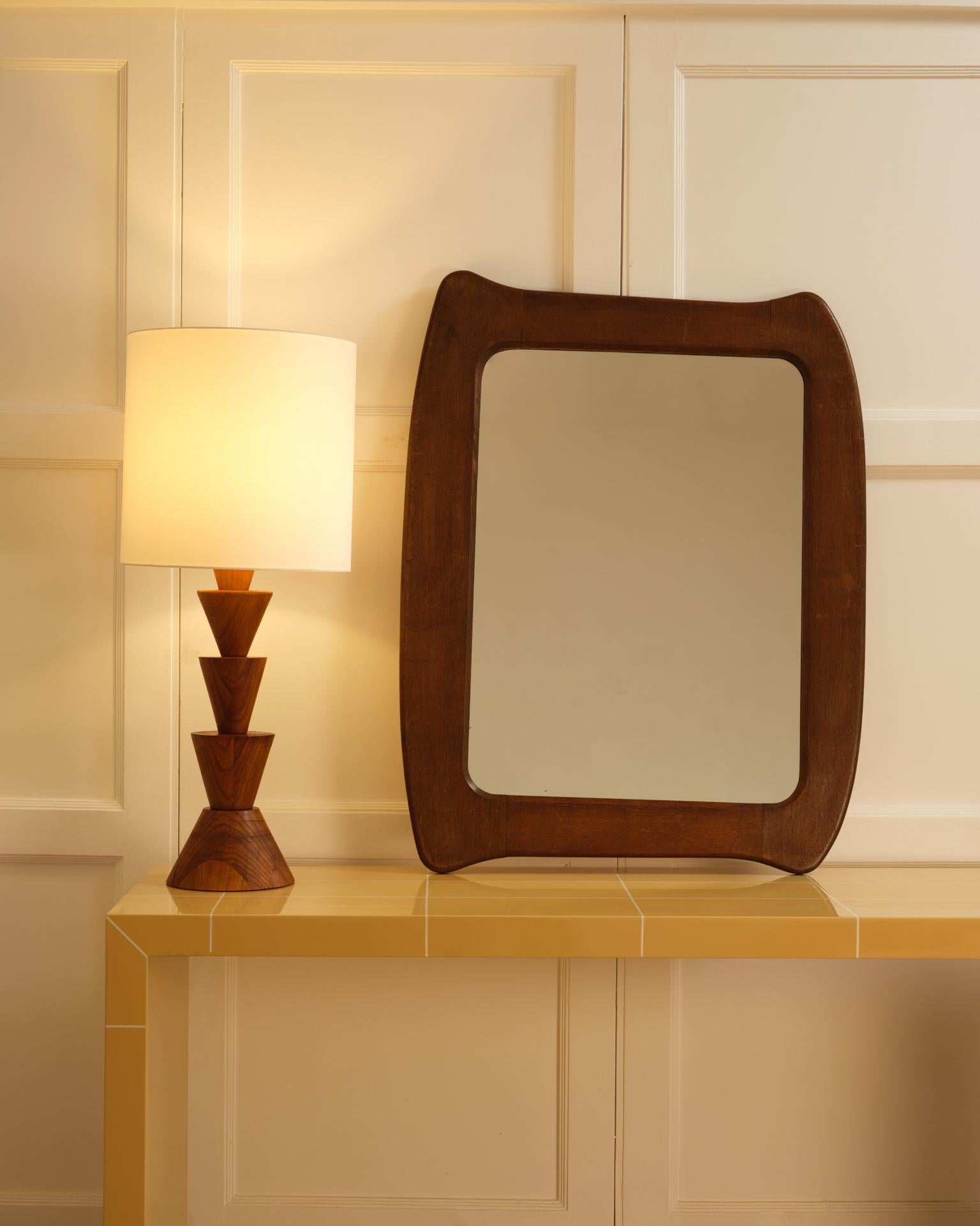20ième siècle Miroir en bois bio en vente