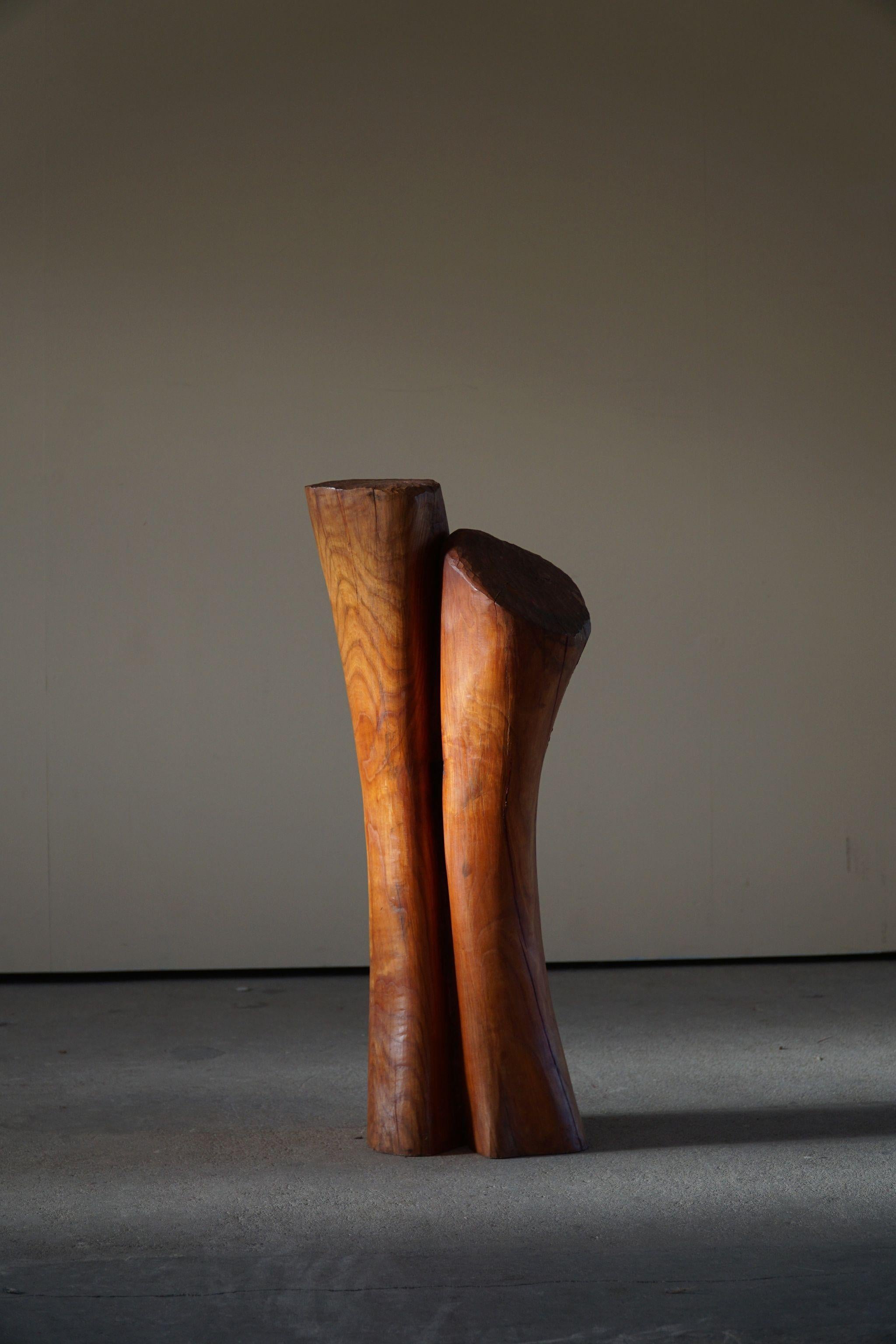 Organic Wooden Sculpture by Danish Artist Ole Wettergren, 1990s For Sale 7