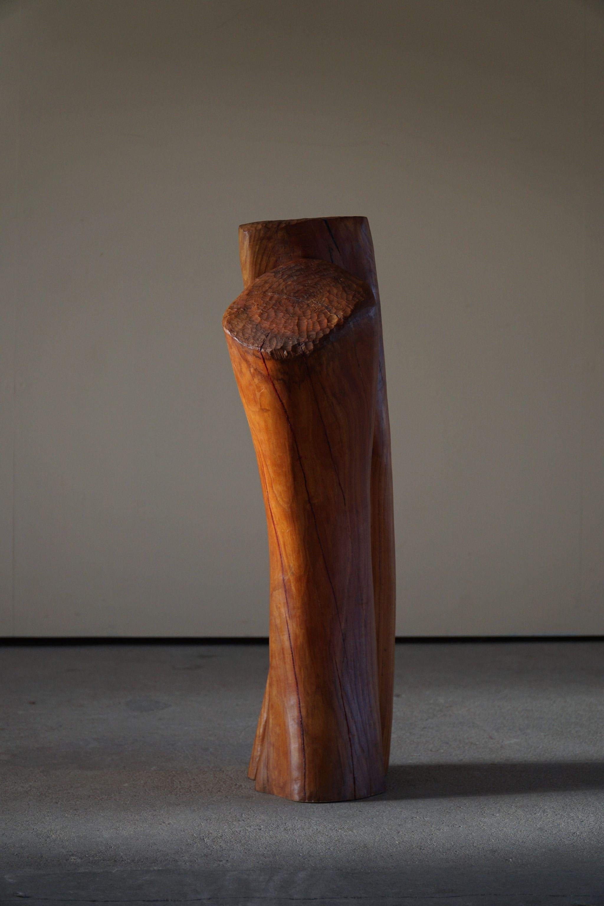 Organic Wooden Sculpture by Danish Artist Ole Wettergren, 1990s For Sale 8