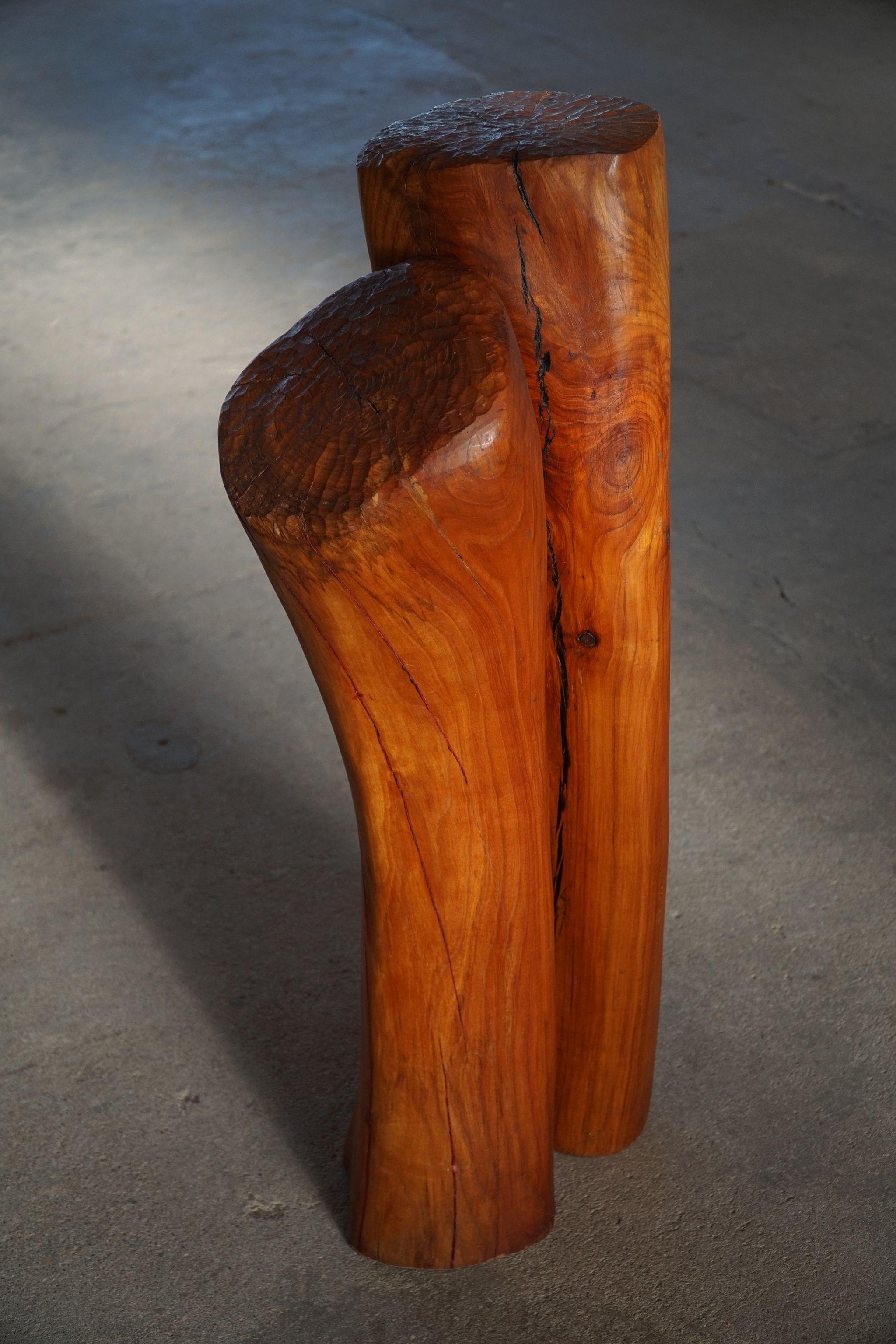 Organic Wooden Sculpture by Danish Artist Ole Wettergren, 1990s For Sale 9