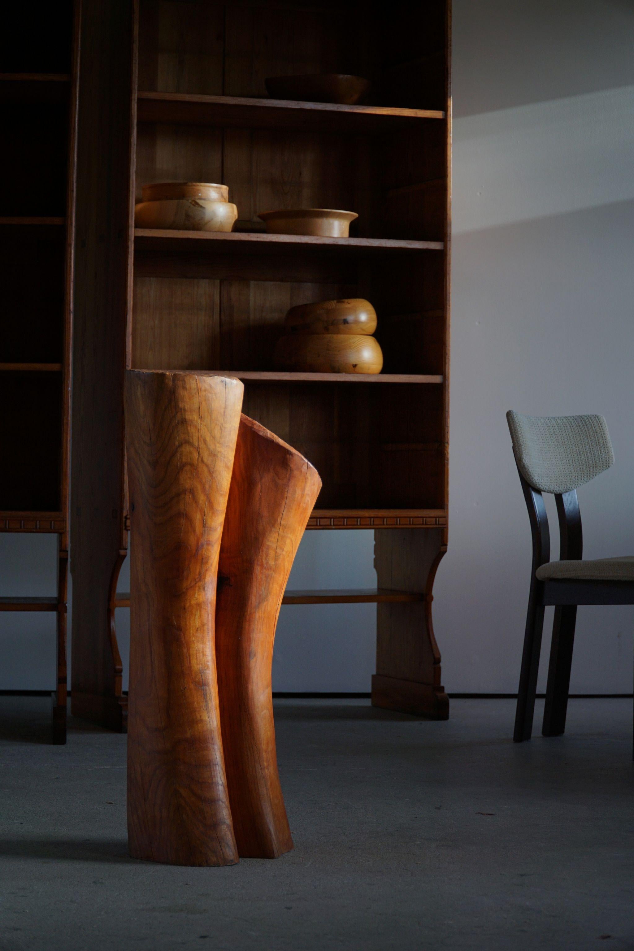 Scandinavian Modern Organic Wooden Sculpture by Danish Artist Ole Wettergren, 1990s For Sale