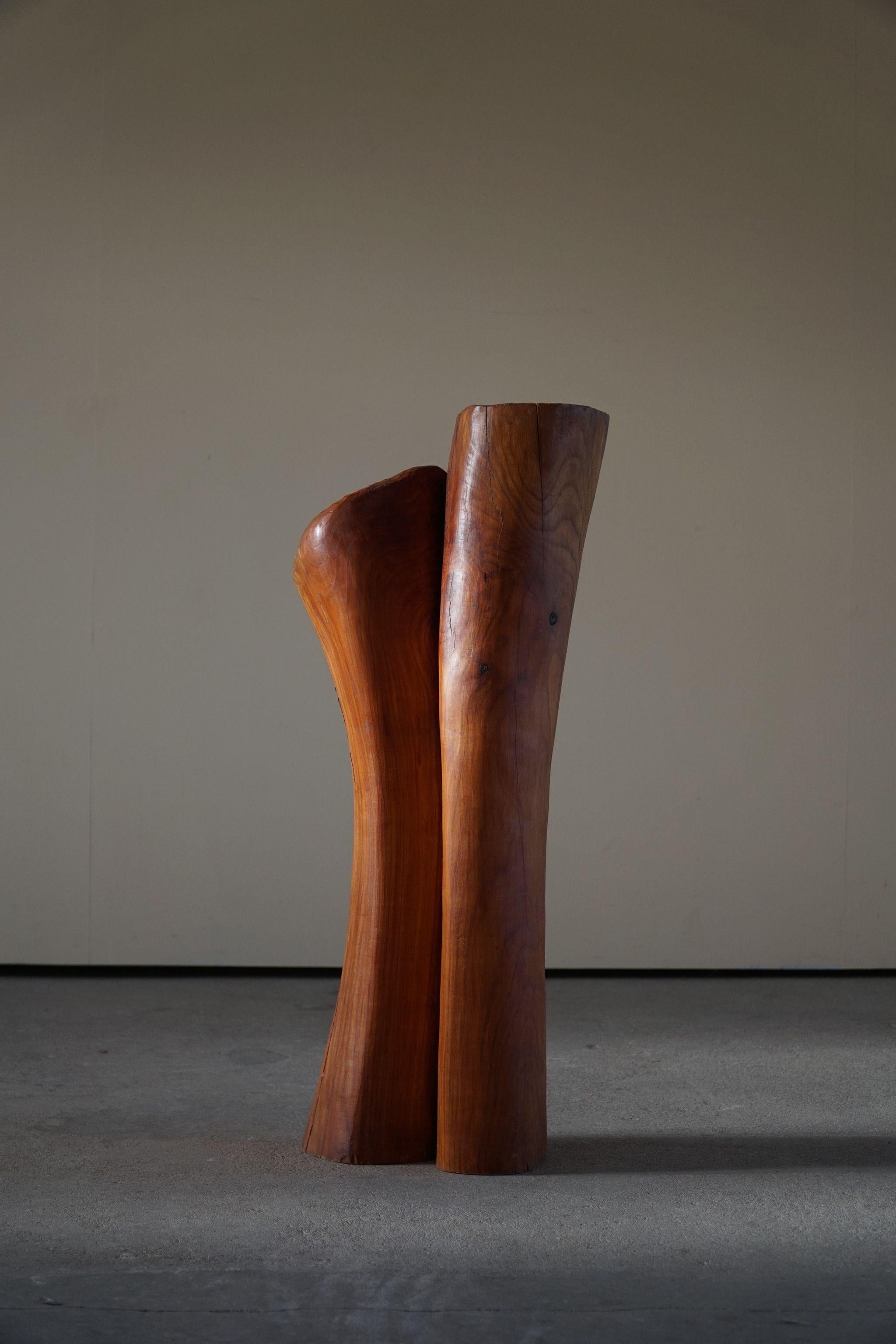 Organic Wooden Sculpture by Danish Artist Ole Wettergren, 1990s For Sale 3
