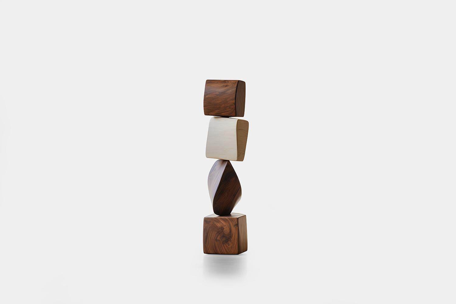 Hand-Crafted Still Stand No34: Tranquil Oak Totem Sculpture by NONO, Escalona Designed For Sale