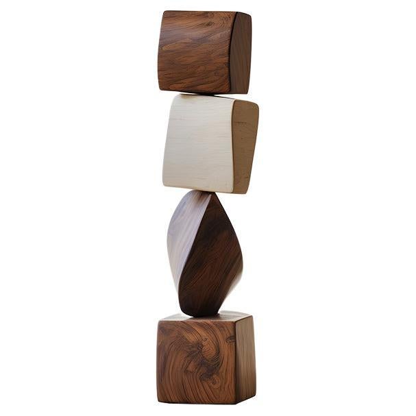 Still Stand No34: Tranquil Oak Totem Sculpture by NONO, Escalona Designed