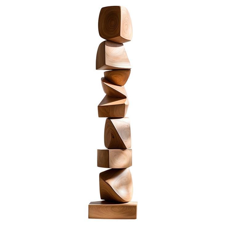 Still Stand No45: Biomorphic Walnut Totem by NONO, Modern Escalona Artistry For Sale