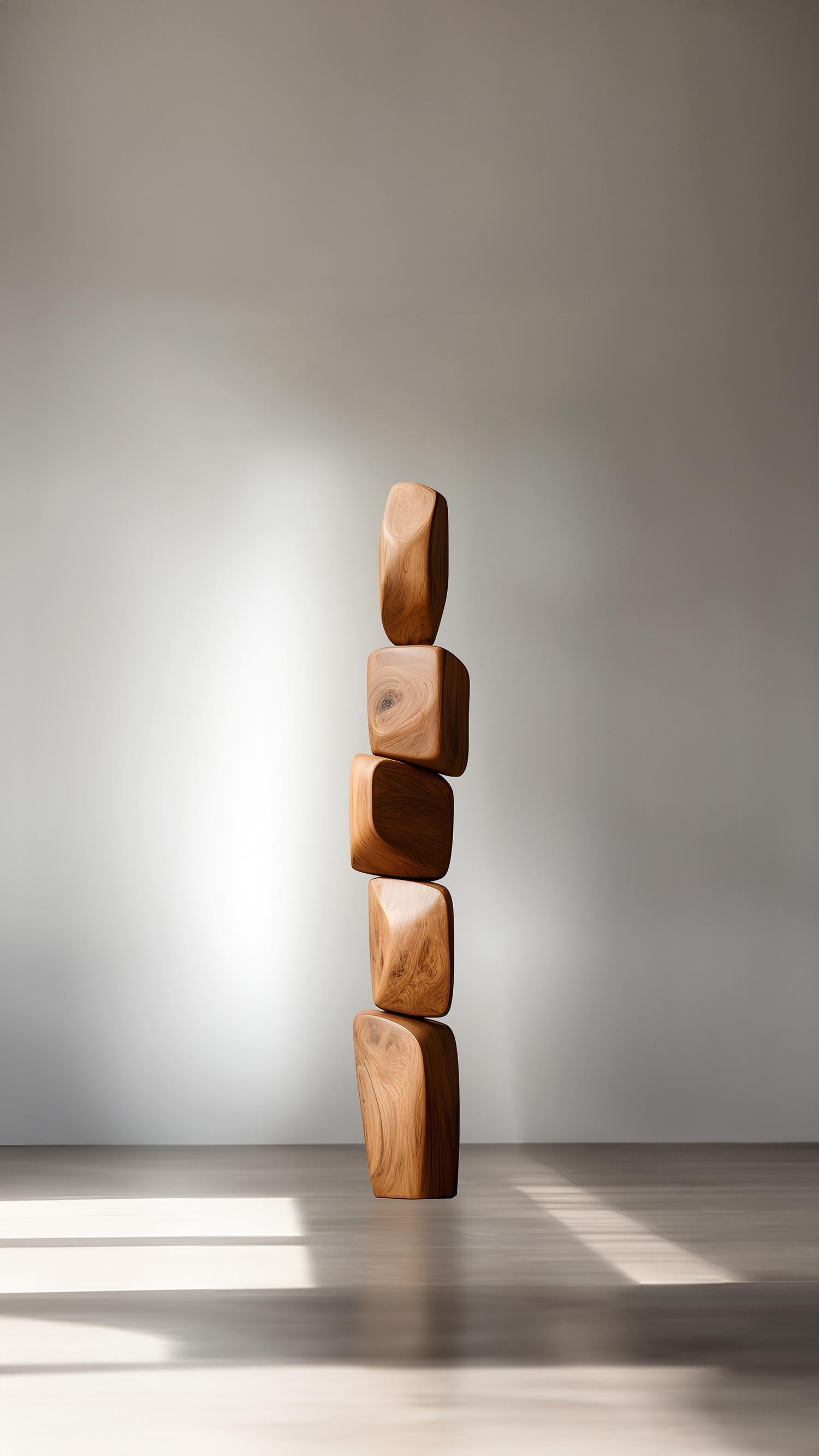 Mexican Modern Carved Tranquility Totem Still Stand No46, Joel Escalona Design For Sale