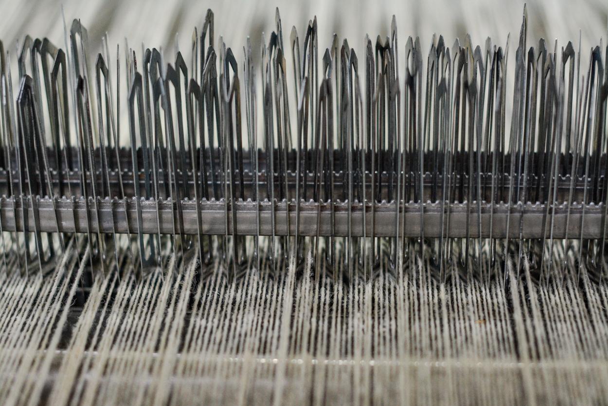Woven Organic Wool Blanket or Throw in Yellow Diamond Pattern Made in Portugal