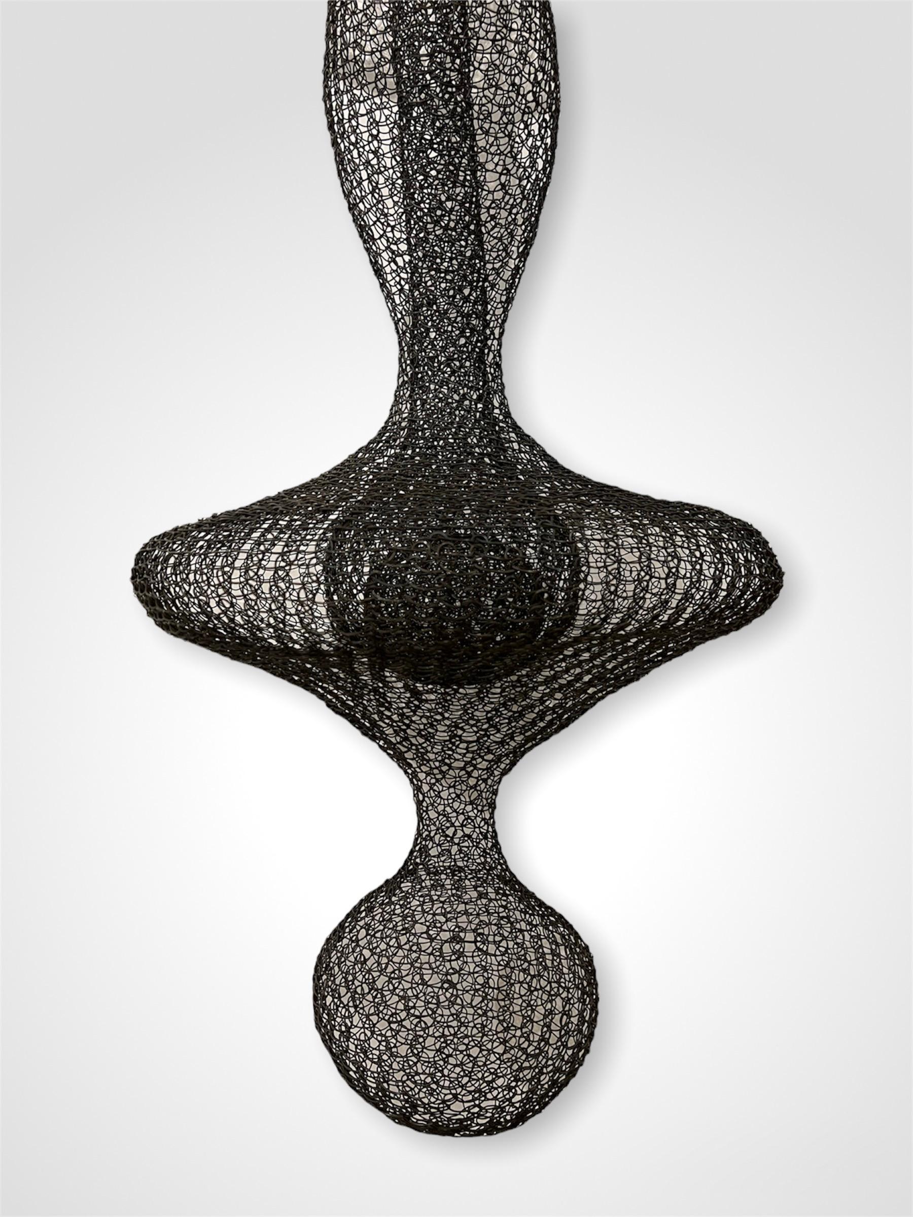 Organic hand woven mesh wire sculpture by Ulrikk Dufosse. Very collectable, from Paris, France.
