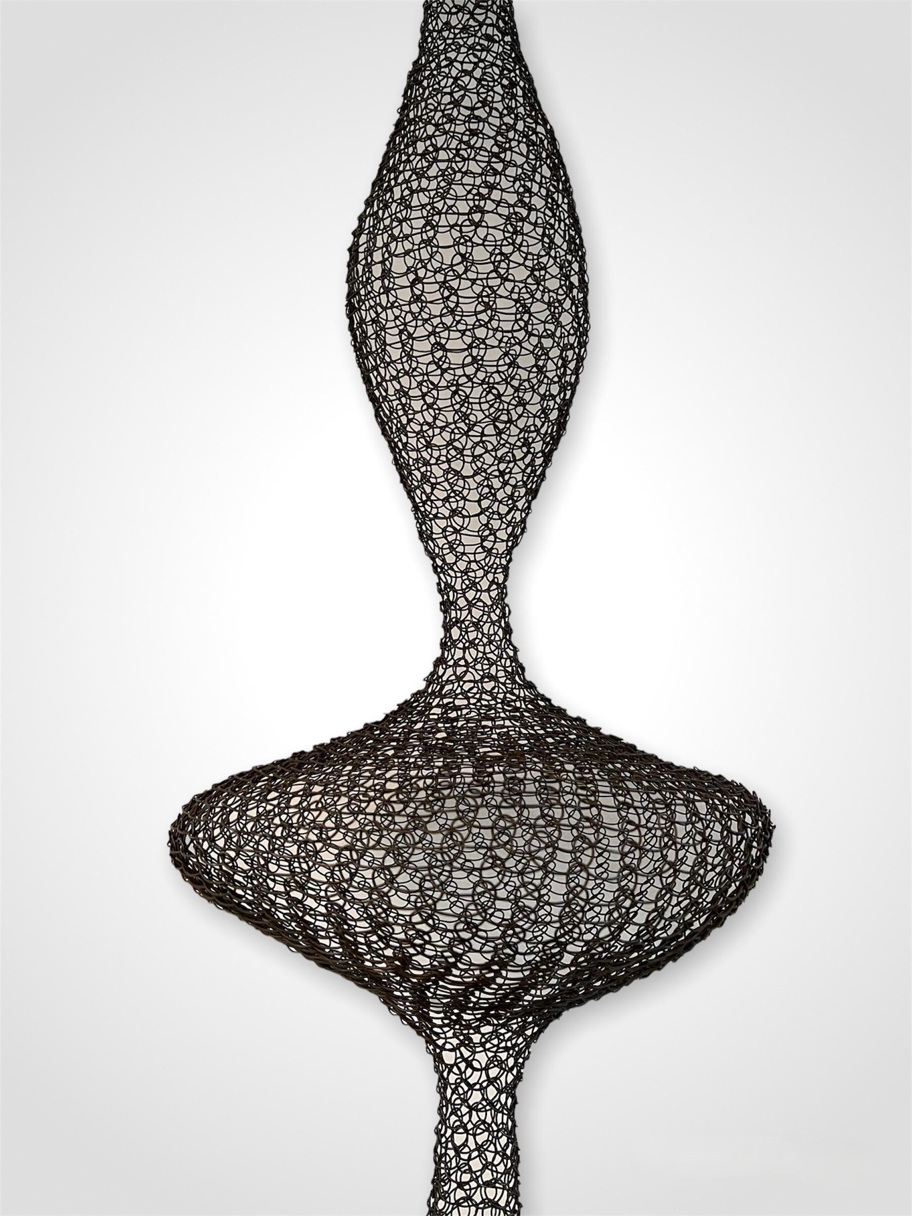 Organic hand woven mesh wire sculpture by Ulrikk Dufosse. Very collectable, from Paris, France.
