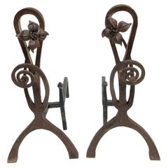 Organic Wrought iron  andiron Circa 1910