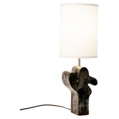 Organica Cactus Ceramic Table Lamp in Charred Metallic Black — Unique Work, 2025