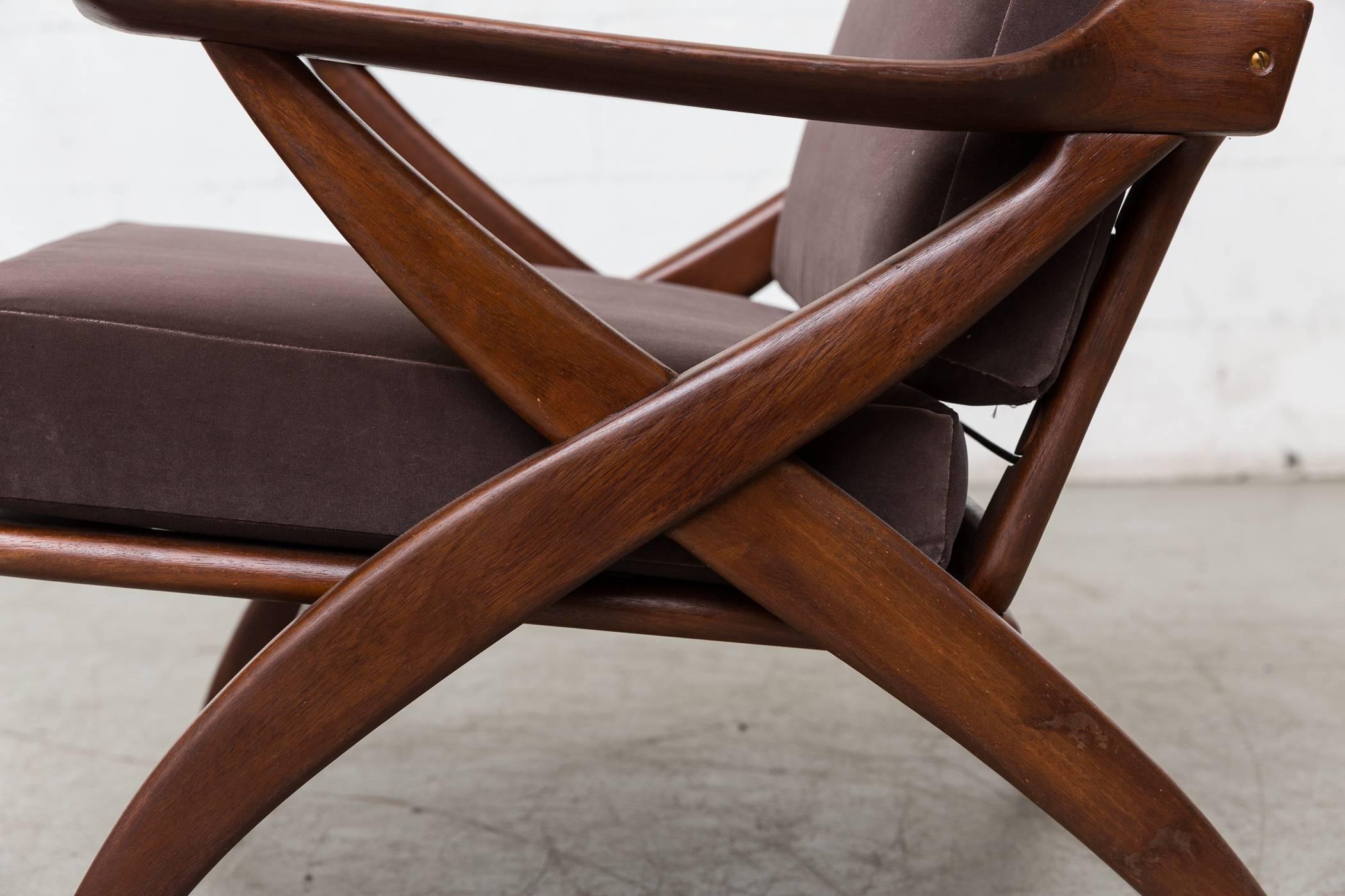 Organically Carved High Back Teak Lounge Chair 1