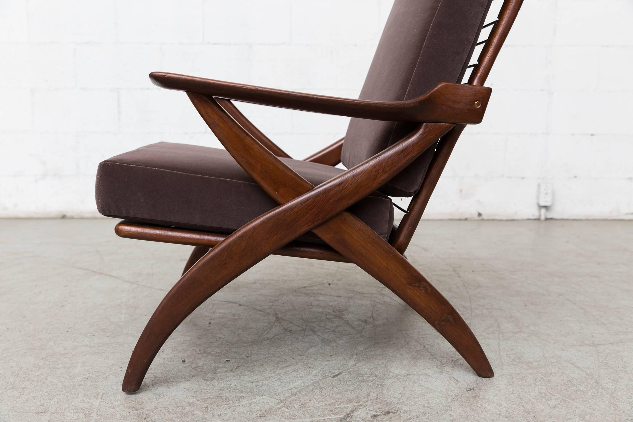 Organically Carved High Back Teak Lounge Chair 2