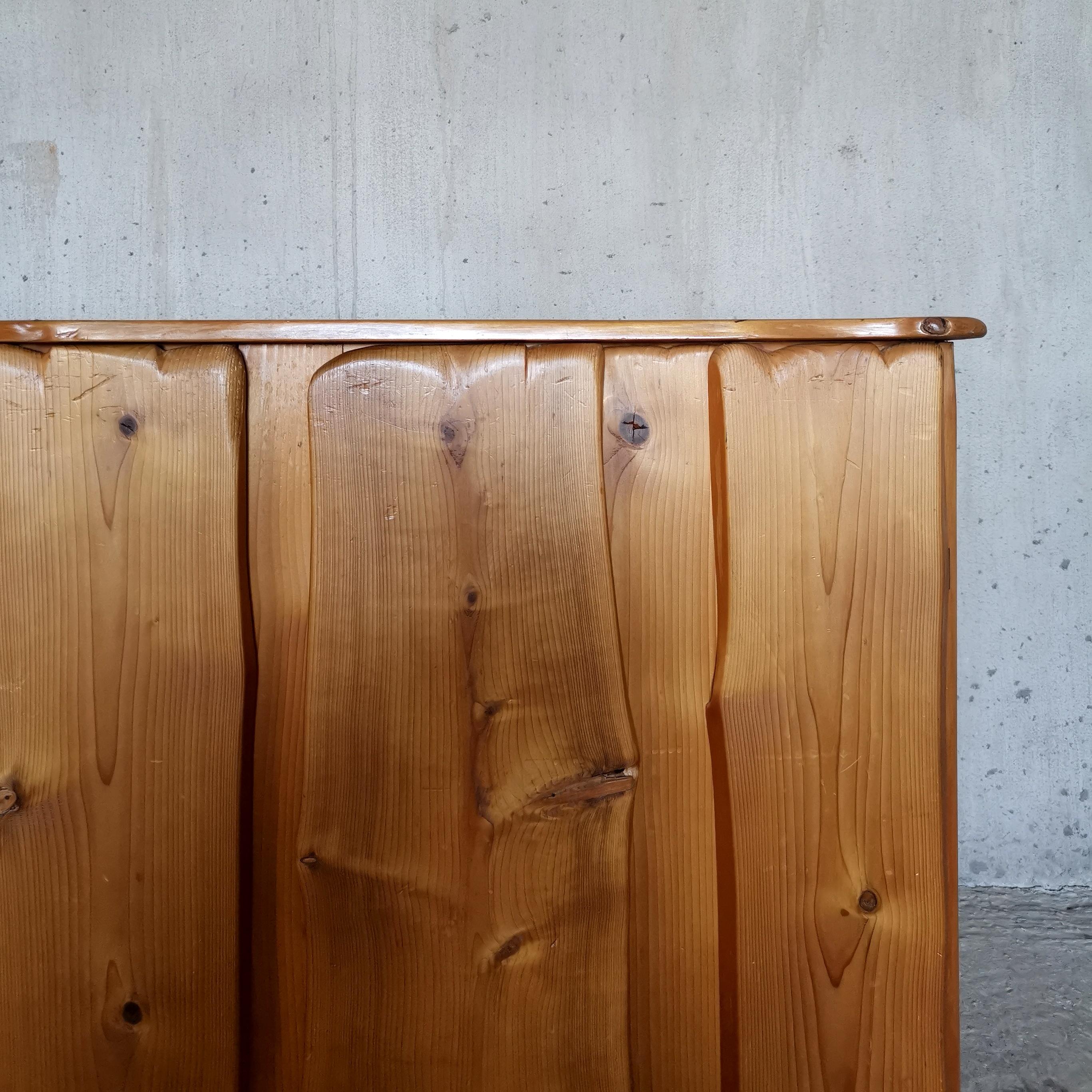 Hand-Crafted Organically hand sculpted artist sideboard in solid Oregon pine, Denmark 1960s. For Sale