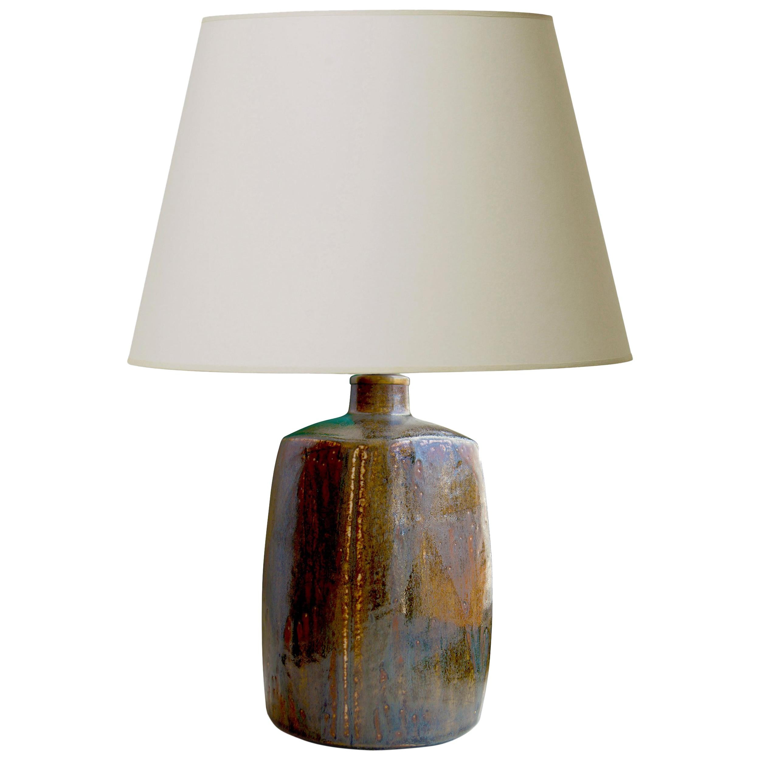 Organically Modeled Table Lamp with Tonal Geometric Design by Eva Staehr Nielsen For Sale
