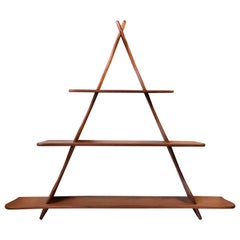 Retro Organically Shaped Danish Teak Shelf from the School of Peder Moos