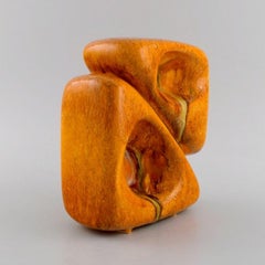 Vase de forme libre en grès émaillé de forme organique, 1970