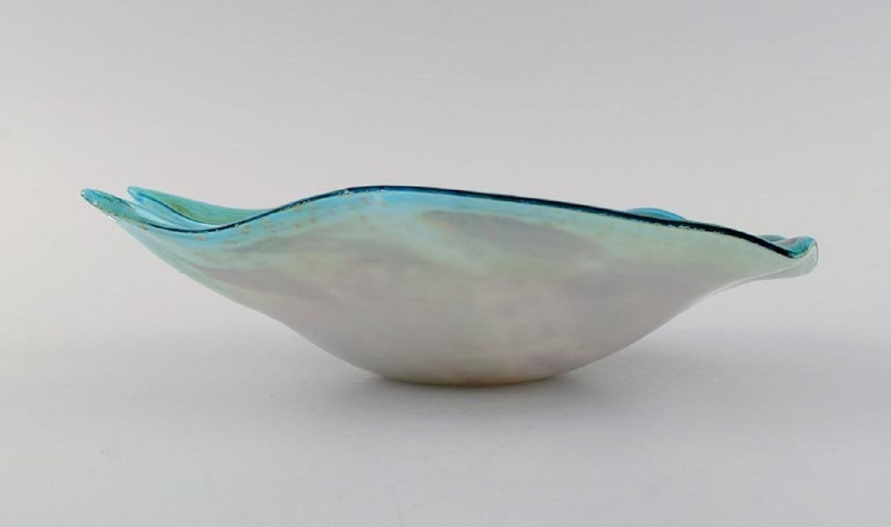Organically Shaped Murano Bowl in Polychrome Mouth Blown Art Glass In Excellent Condition For Sale In Copenhagen, DK