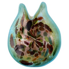 Organically Shaped Murano Bowl in Polychrome Mouth Blown Art Glass