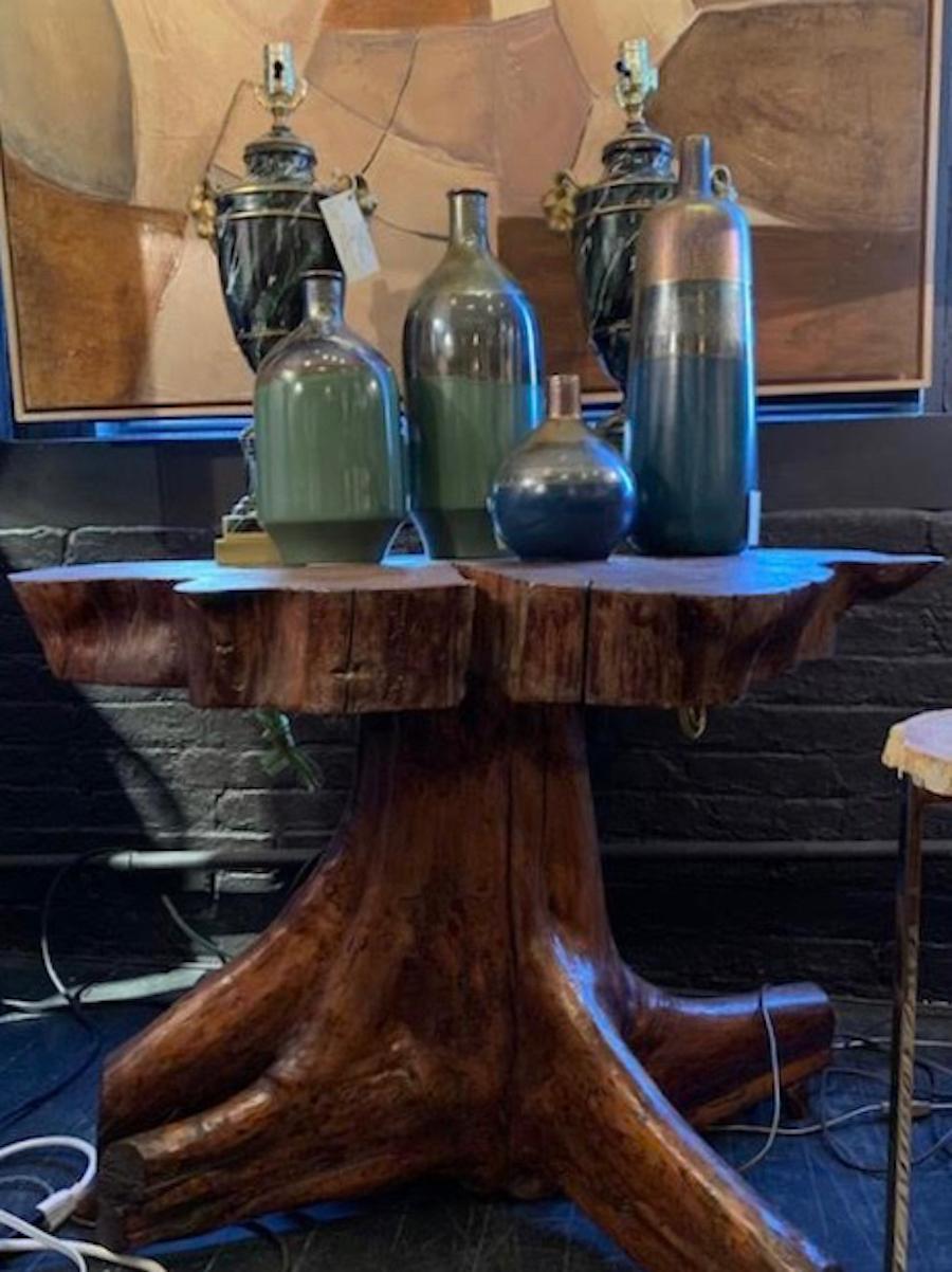 wood root side table