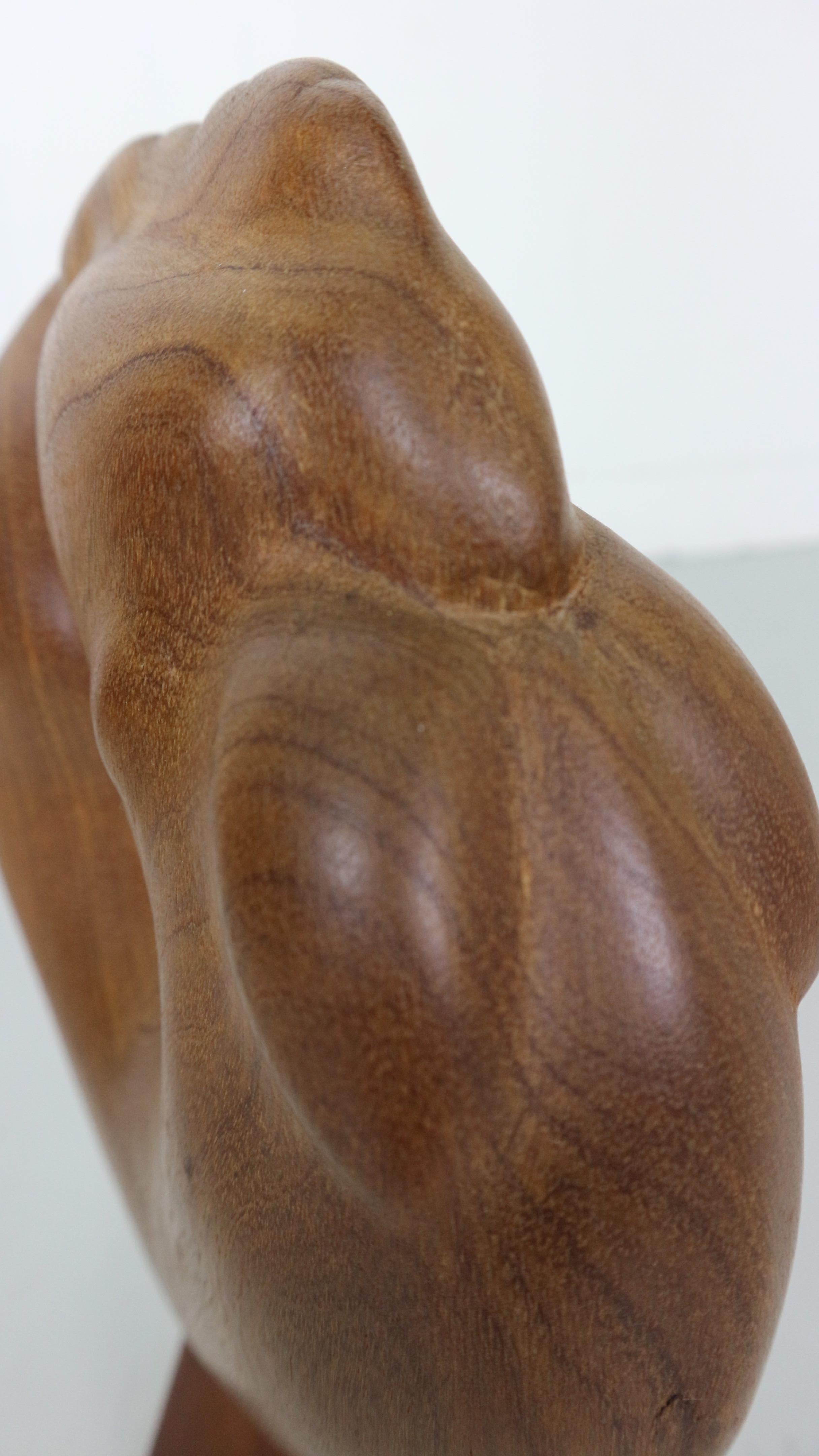 organically shaped wood sculpture 1950s Netherlands, Rooster 3