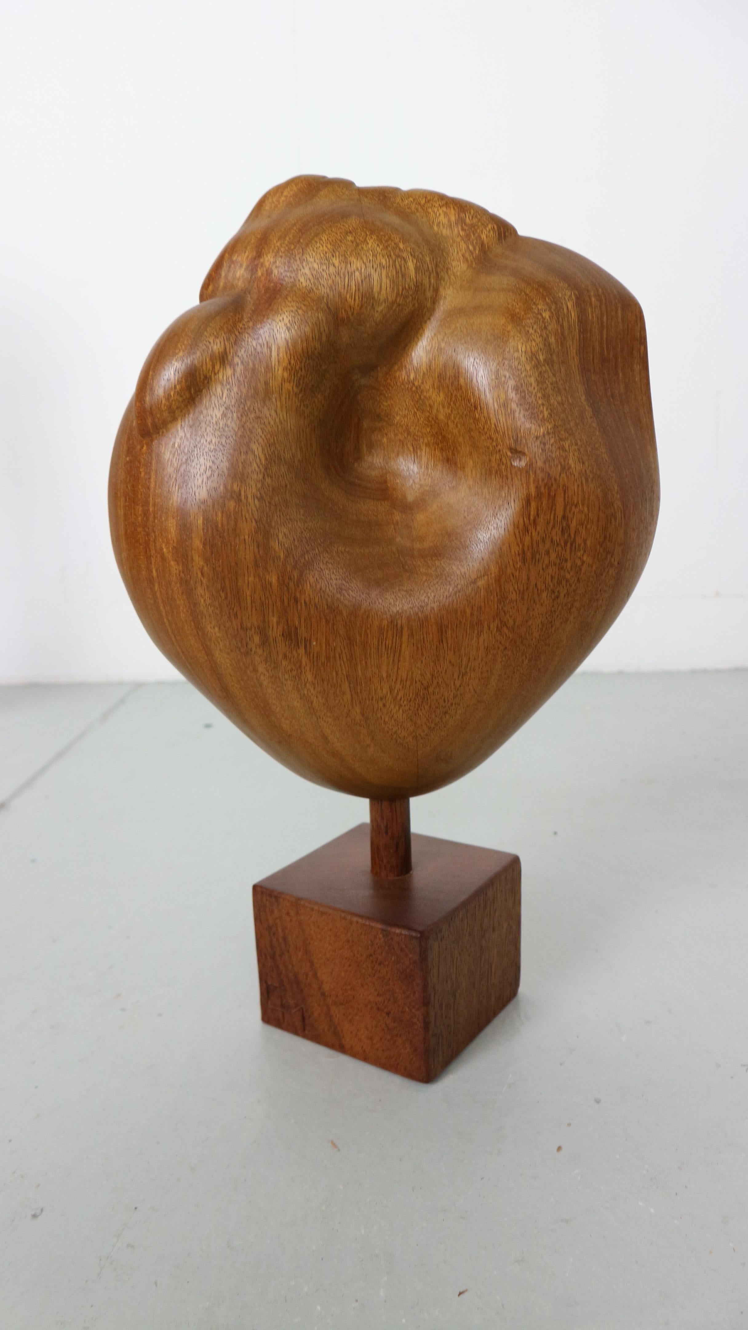 organically shaped wood sculpture 1950s Netherlands, Rooster 6