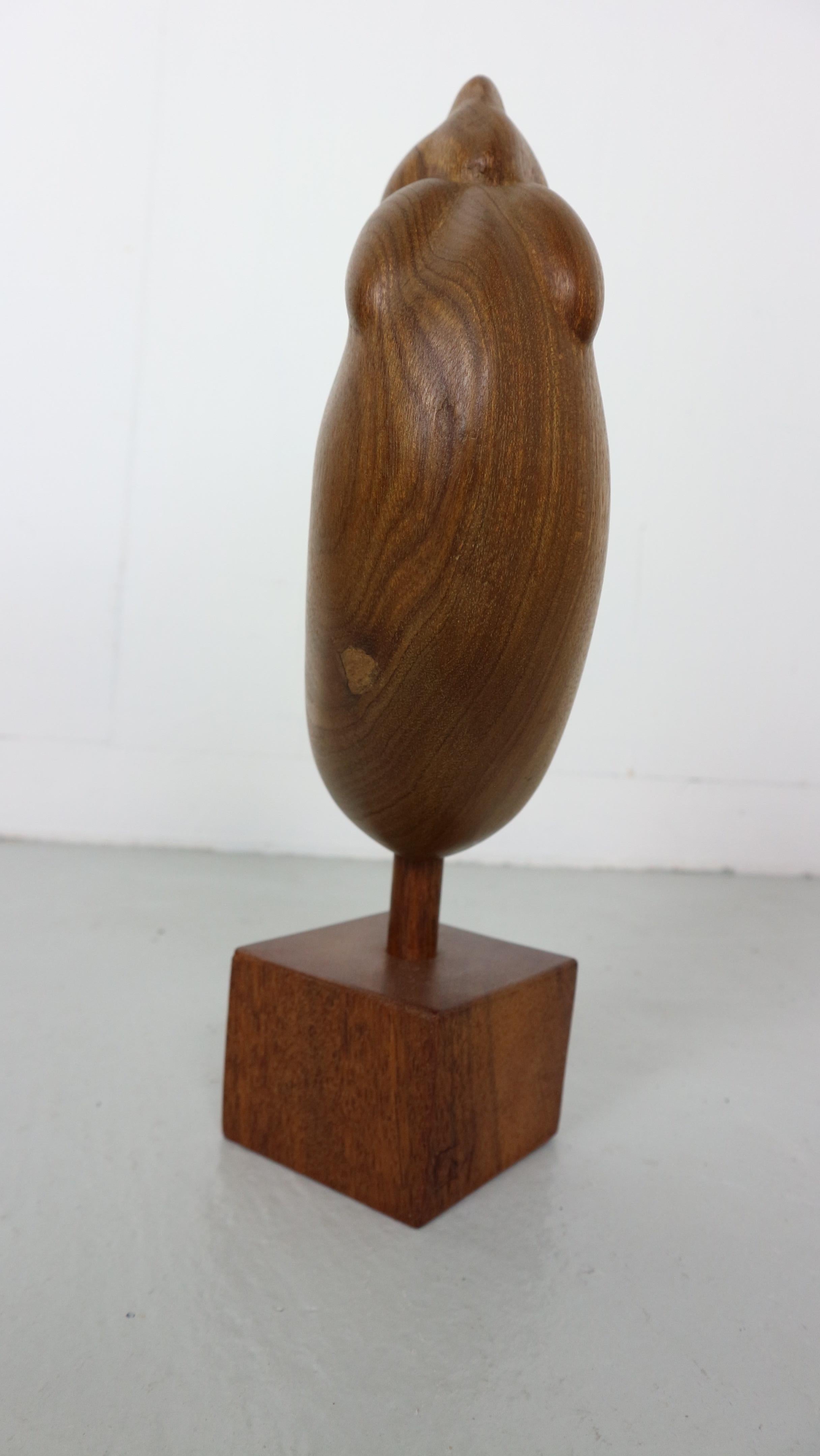 Mid-Century Modern organically shaped wood sculpture 1950s Netherlands, Rooster