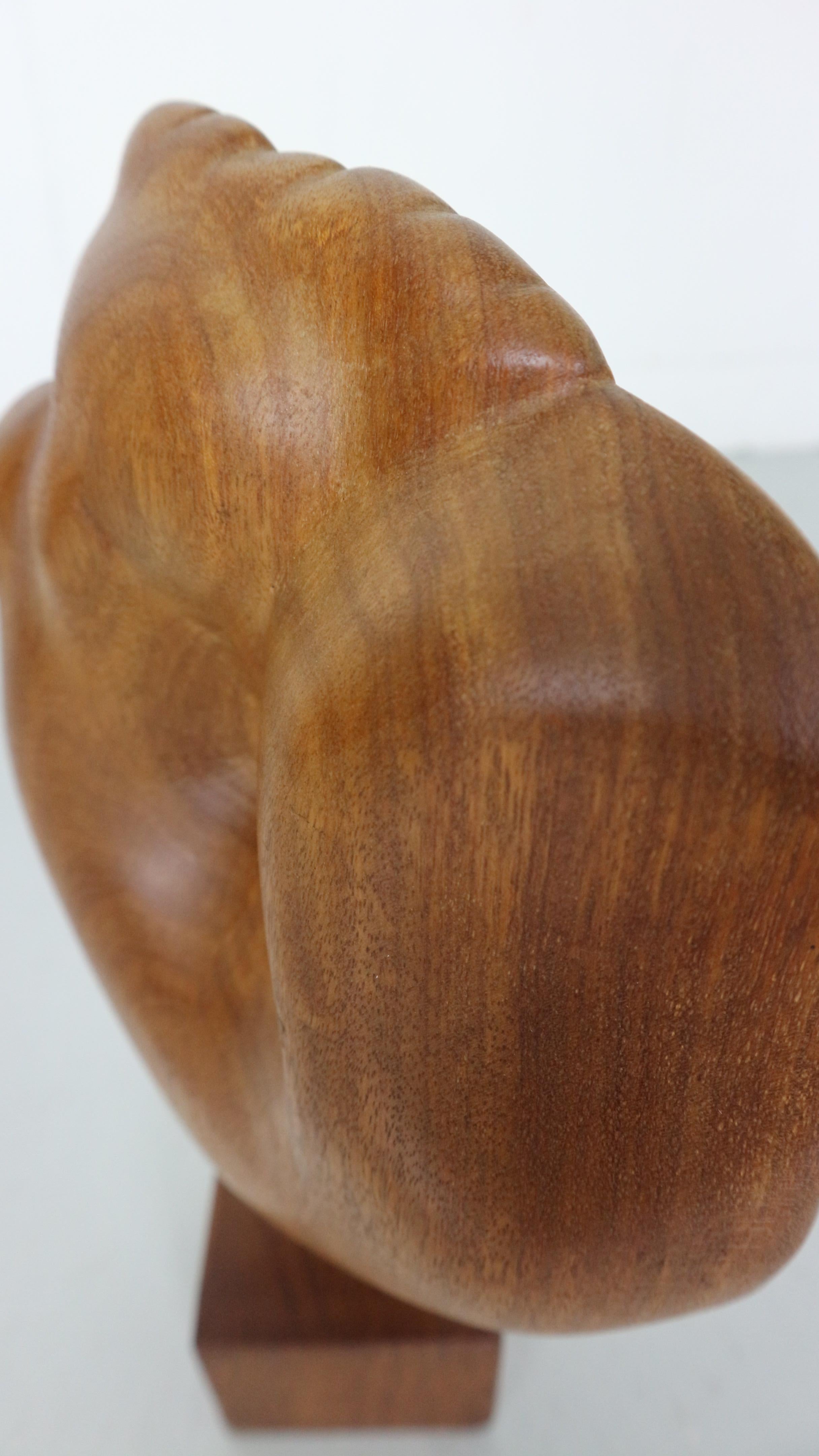 organically shaped wood sculpture 1950s Netherlands, Rooster 1