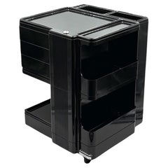 Organizer Trolley Neolt Superstile in Schwarz glänzend - Italienisches Design der 1970er Jahre