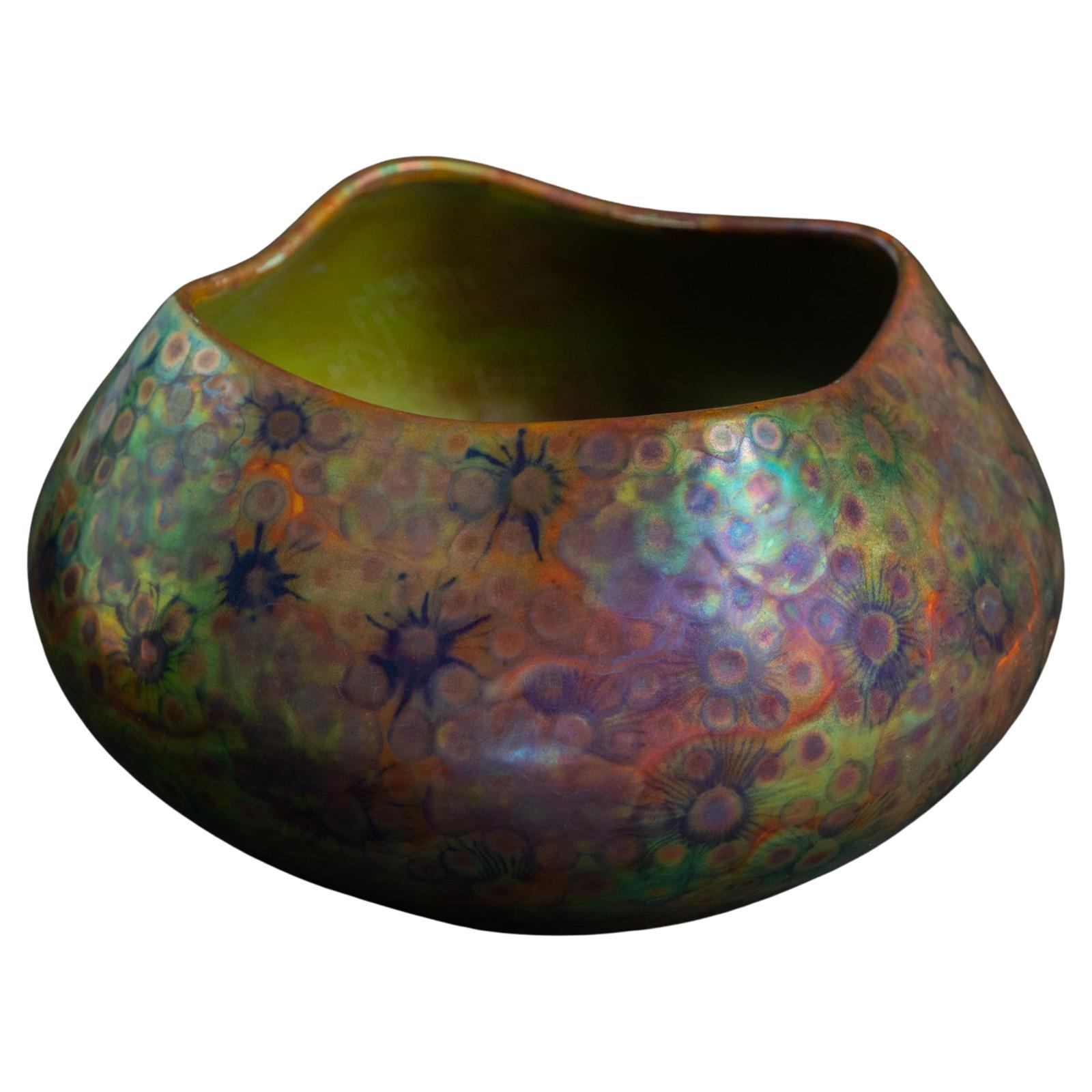 Art Nouveau Organism Bowl by Zsolnay For Sale