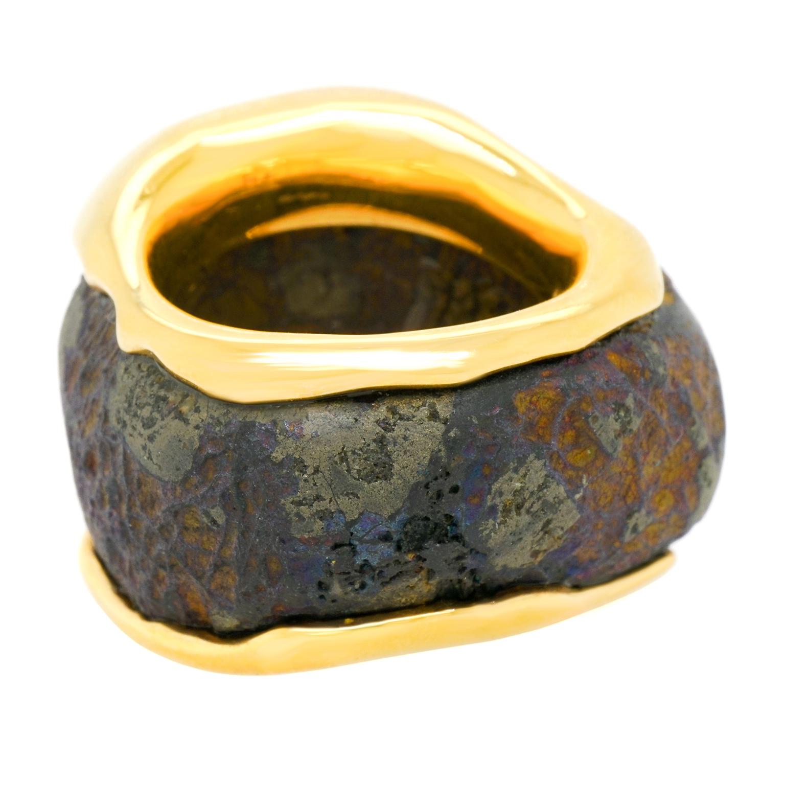 Organo Chic Copper Ore-Set Gold Ring 2