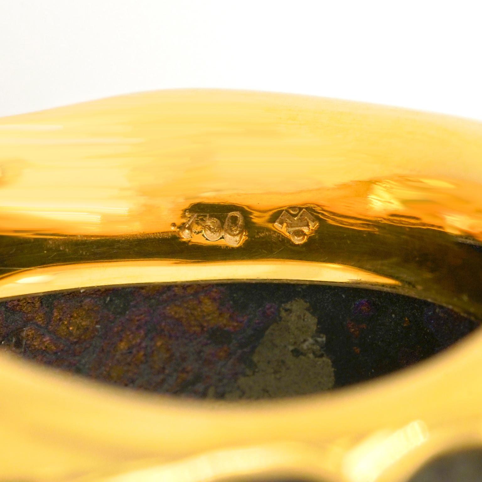 Modernist Organo Chic Copper Ore-Set Gold Ring