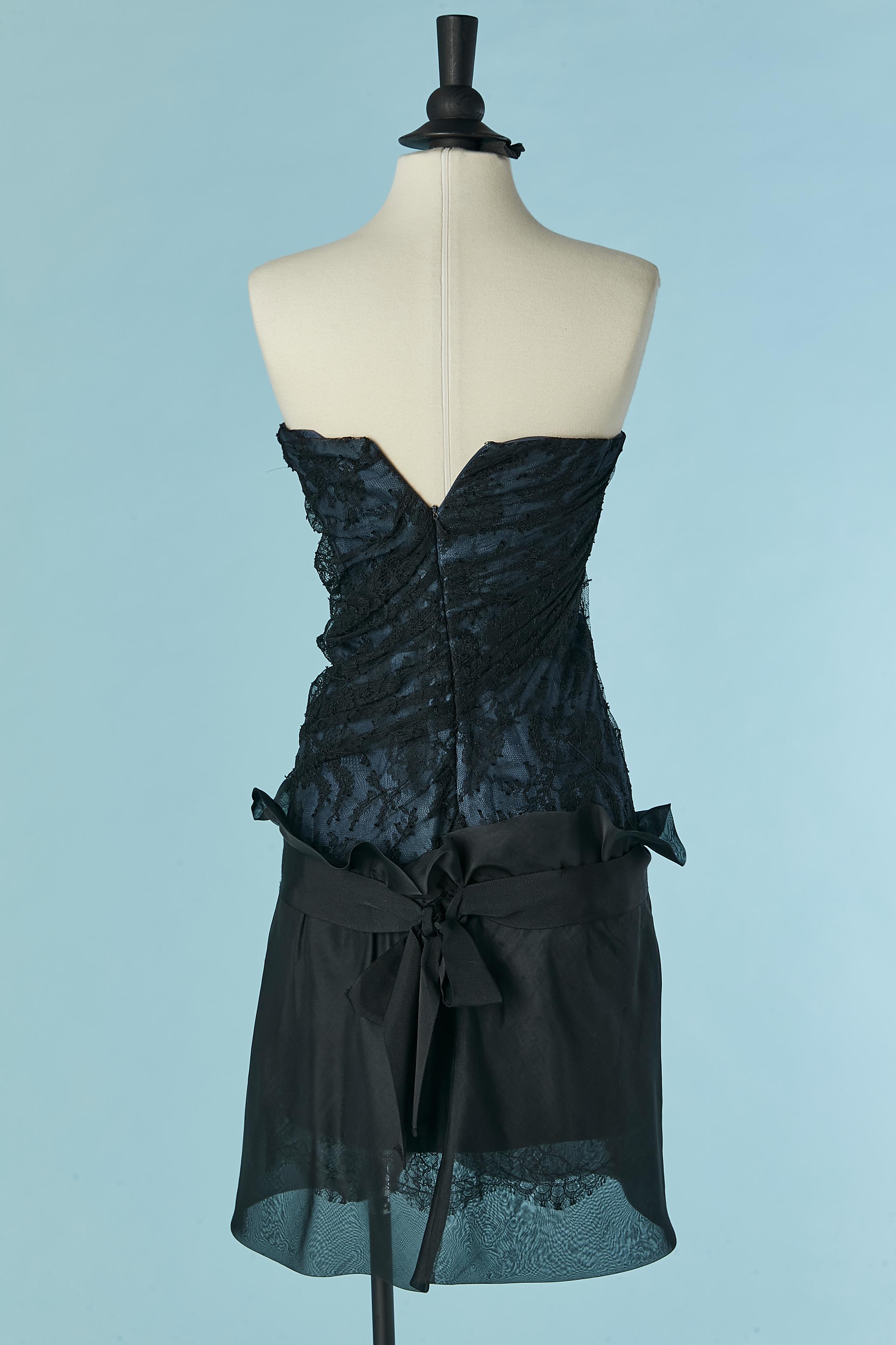 Organza and lace bustier cocktail dress J Mendel For Sale 1