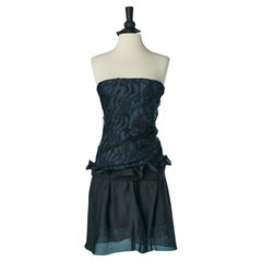 Organza and lace bustier cocktail dress J Mendel