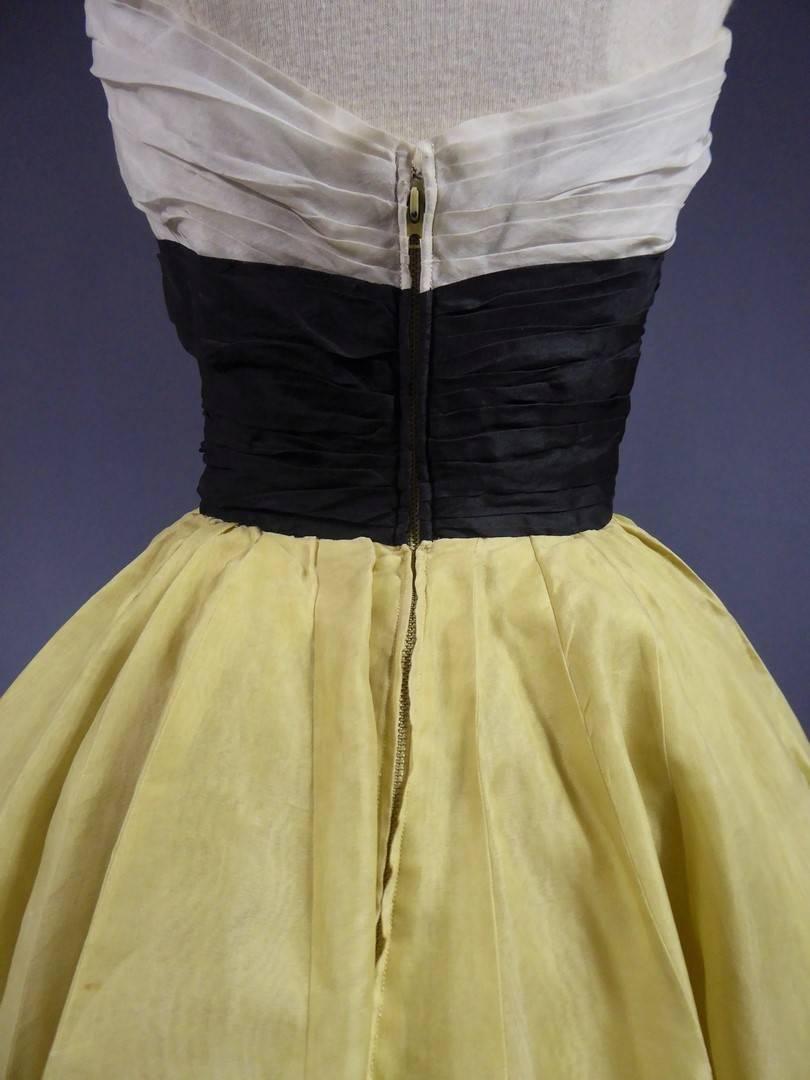 Women's A French Organza Couture Evening Dress Circa 1955