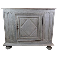 Antique Orginal Painted Food Cabinet Painted In Grey From 1720s