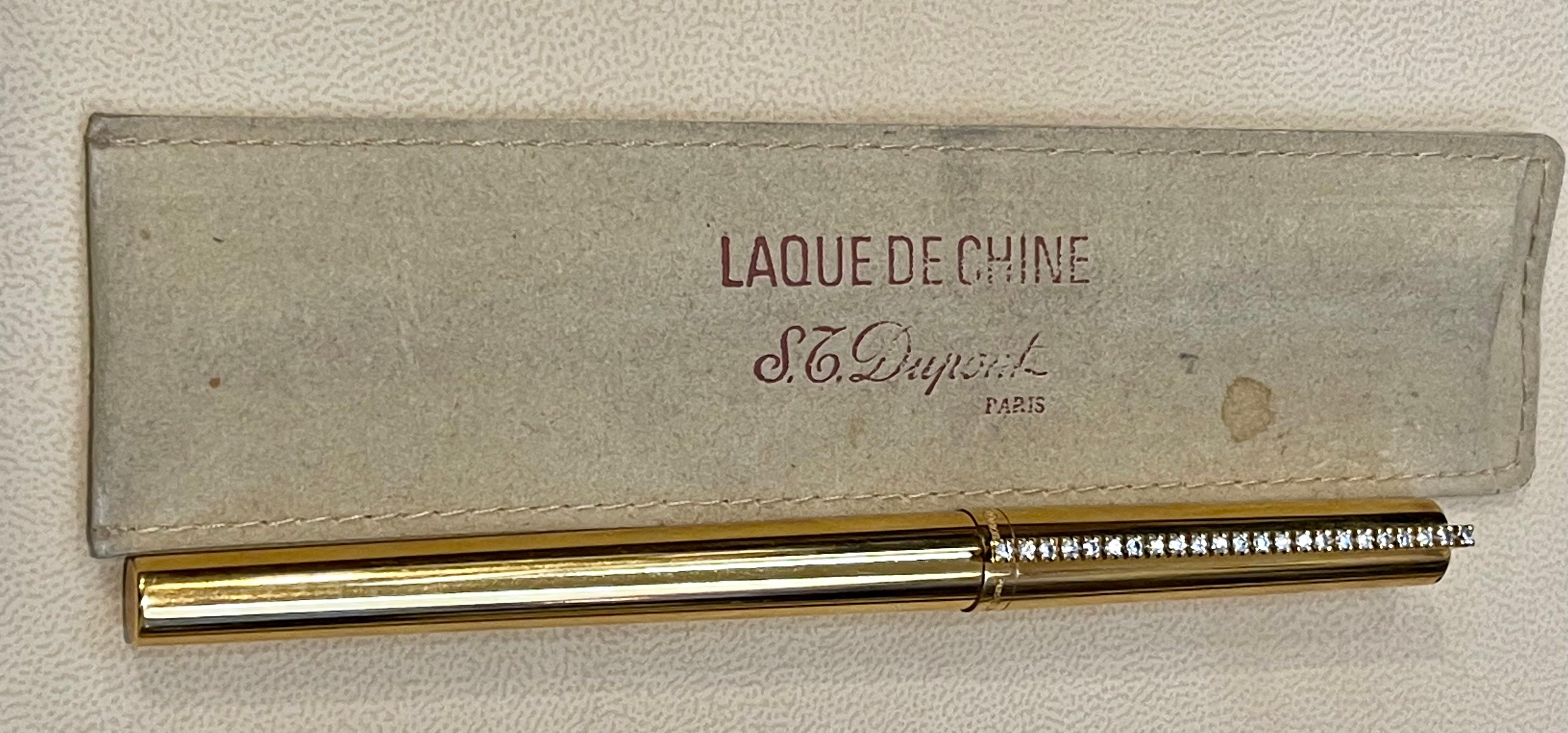Orginal S.T.Dupont Kugelschreiber von Prestige, vergoldete Laque De Chine 6