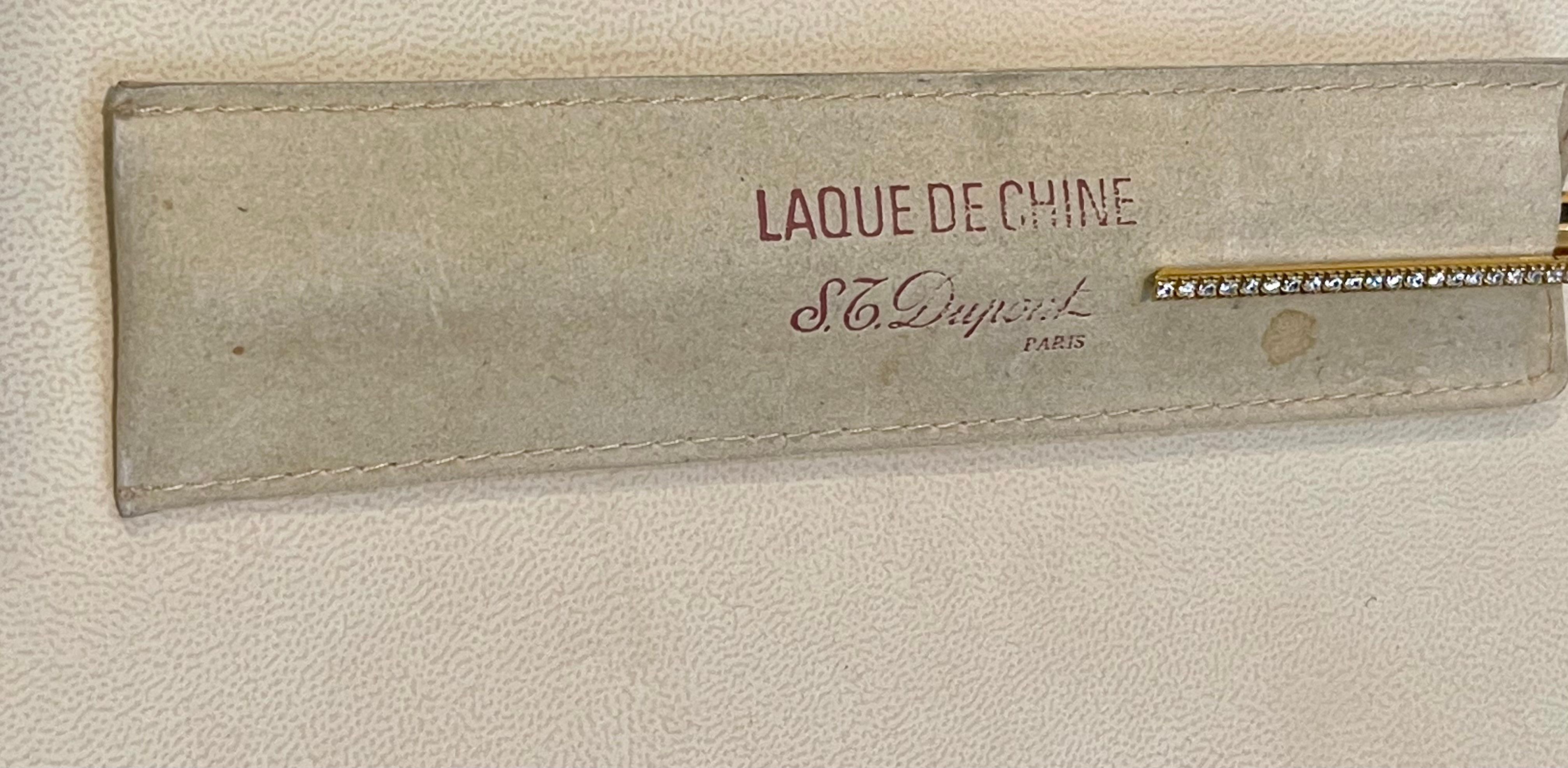 Orginal S.T.Dupont Kugelschreiber von Prestige, vergoldete Laque De Chine 7